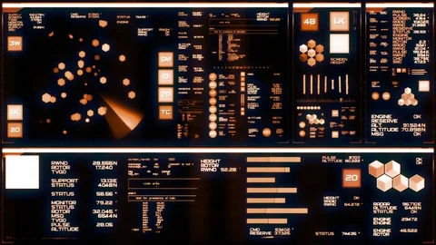 Warm futuristic interface/Digital screen Stock Footage 82219083
