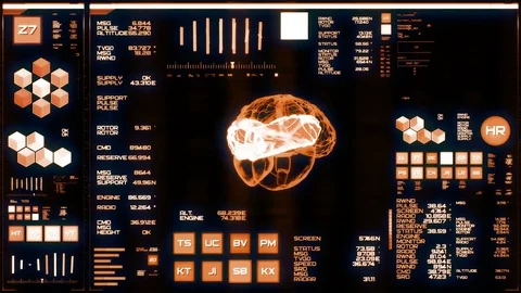 Warm futuristic interface/Digital screen Stock-Footage 82230695