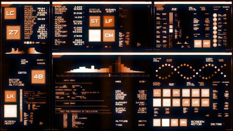 Warm futuristic interface/Digital screen Stock Footage 82243634