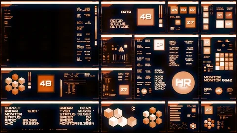Warm futuristic interface/Digital screen Stock Footage 82274192