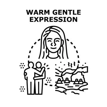 Warm gentle expression feeling comfort and relaxation Stock-Illustration