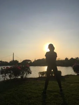 Warm up gently Before starting to exercise 写真素材