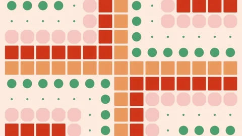 Warm Geometric Grid Pulsating Blocks Flat Style Loop 動画素材 345561840