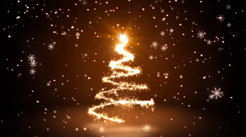 Warm Glittering Sparkles christmas Tree Stock Footage 44749385