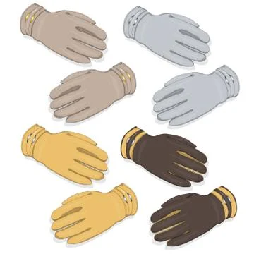 Warm gloves isolated on white background Stock Illustration