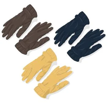 Warm gloves isolated on white background Stock Illustration