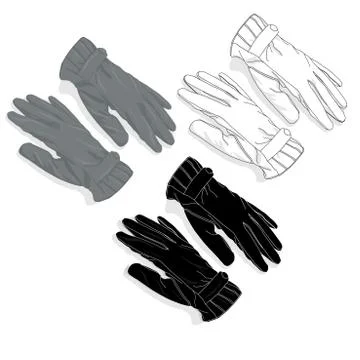 Warm gloves isolated on white background Stock Illustration