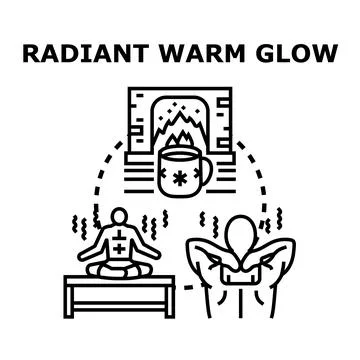 Warm glow concept for body heating and relaxation Stock Illustration