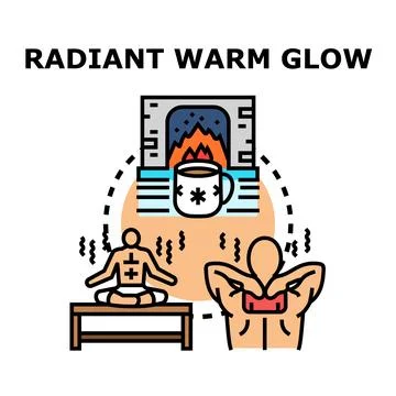 Warm glow concept for body heating and relaxation Stock Illustration