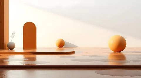 Warm Glow on Geometric Forms Stock Photos