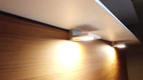 Warm Glow: Kitchen Lamp Backlight Serenity Video stock 307090623