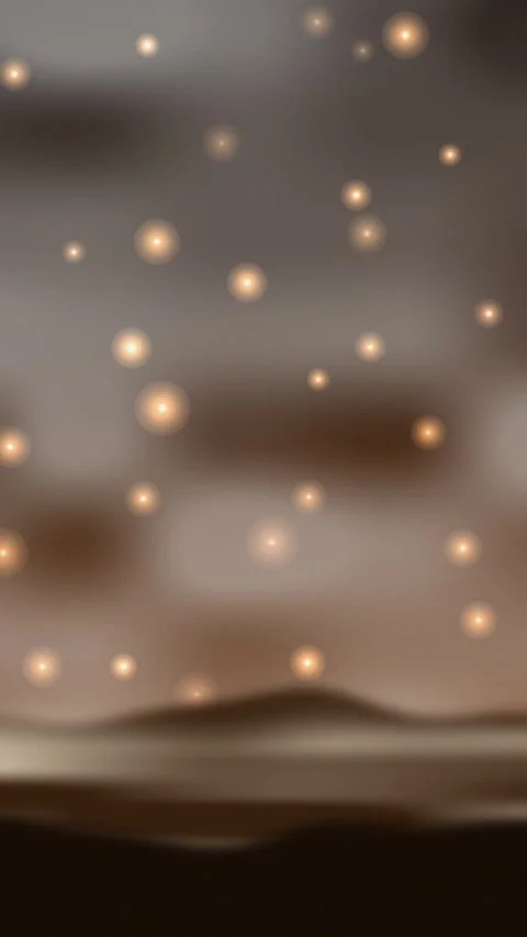 Warm glowing orbs floating on a brown background. 2d animation Stock Footage 345876443