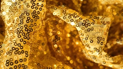 Warm Gold Sequin wallpaper with Sparkling Light Reflections Stock Footage 341619140