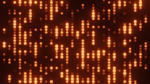 Warm golden orange LED dots dynamic matrix pattern seamless looping abstract Stock Footage 339410694