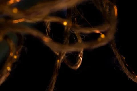 Warm Golden Thread on Soft Texture, Cozy Abstract Light Stock Photos