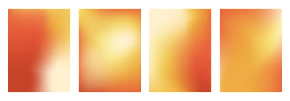 Warm gradient background. Sunny autumn gradation templates set. Vector bright Illustrazione stock