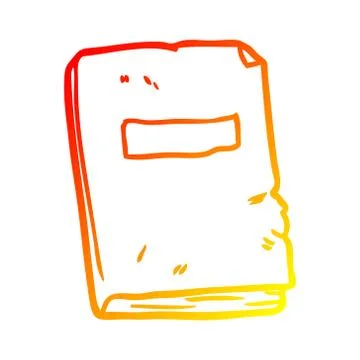 Warm gradient line drawing battered old notebook Stock Illustration