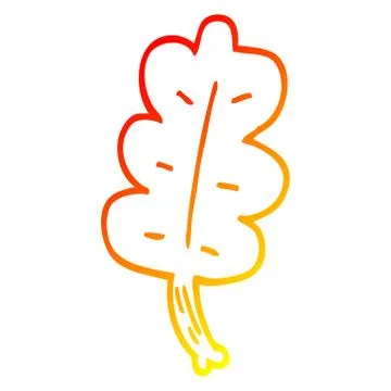Warm gradient line drawing cartoon leaf 스톡 일러스트