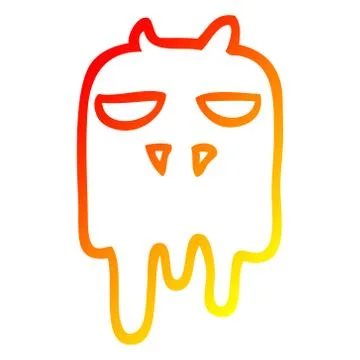Warm gradient line drawing cartoon spooky ghost Ilustración de archivo