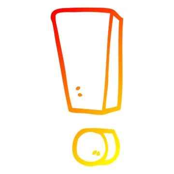Warm gradient line drawing cartoon exclamation mark Stock Illustration