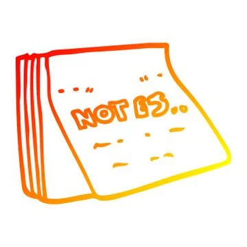 Warm gradient line drawing cartoon note pad Illustrazione stock