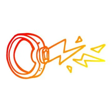 Warm gradient line drawing cartoon magic ring Ilustração Stock