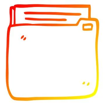 Warm gradient line drawing cartoon business documents Stock Illustration