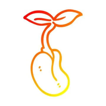 Warm gradient line drawing cartoon seedling Illustration