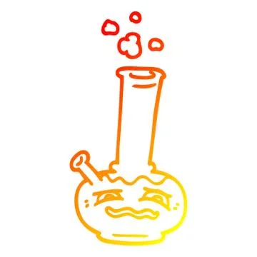 Warm gradient line drawing cartoon bong Illustrazione stock