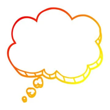 Warm gradient line drawing cartoon expression bubble Illustrazione stock