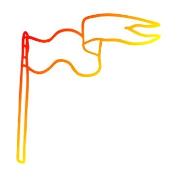 Warm gradient line drawing cartoon flag Ilustração Stock