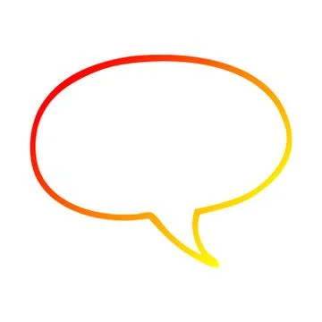 Warm gradient line drawing cartoon speech bubble Illustrazione stock