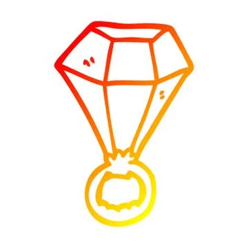 Warm gradient line drawing cartoon red ruby ring イラスト素材