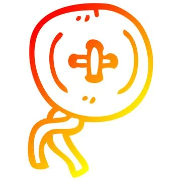 Warm gradient line drawing cartoon button Stock Illustration