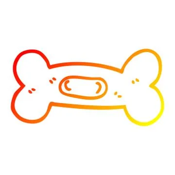 Warm gradient line drawing cartoon pet bone Illustrazione stock