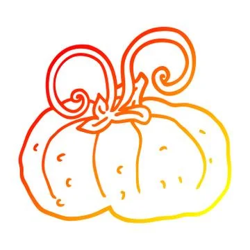 Warm gradient line drawing cartoon winter squash Stock-Illustration