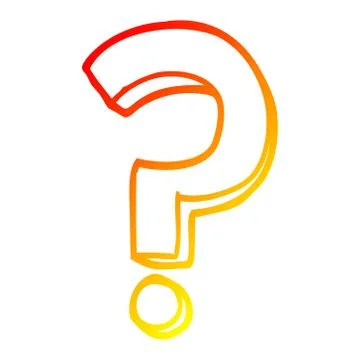 Warm gradient line drawing cartoon question mark 스톡 일러스트