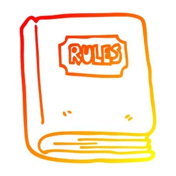 Warm gradient line drawing cartoon rule book Stock Illustration