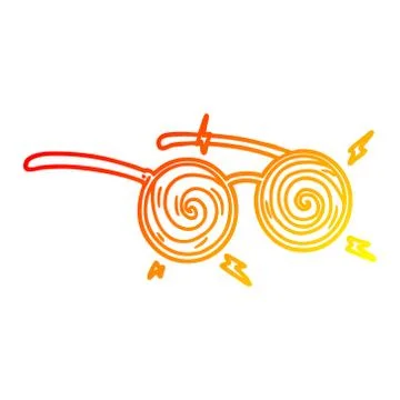 Warm gradient line drawing cartoon x-ray specs Stock Illustration