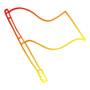 Warm gradient line drawing cartoon flag Ilustração Stock