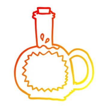 Warm gradient line drawing cartoon maple syrup Stock Illustration