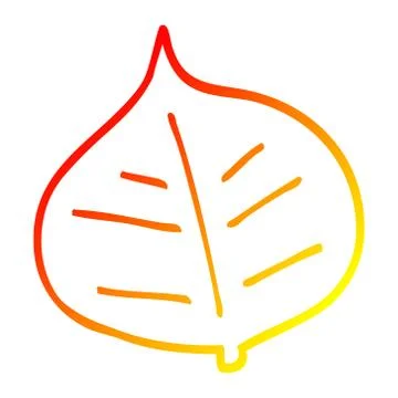 Warm gradient line drawing cartoon leaf 스톡 일러스트