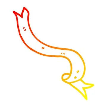Warm gradient line drawing cartoon banner blowing in wind 库存插图