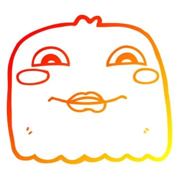 Warm gradient line drawing cartoon ghost Ilustración de archivo