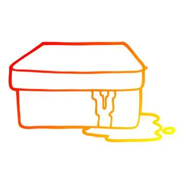 Warm gradient line drawing cartoon box with slime イラスト素材