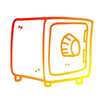 Warm gradient line drawing cartoon locked safe イラスト素材