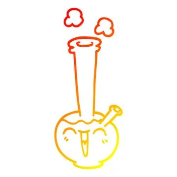 Warm gradient line drawing cartoon bong Illustrazione stock
