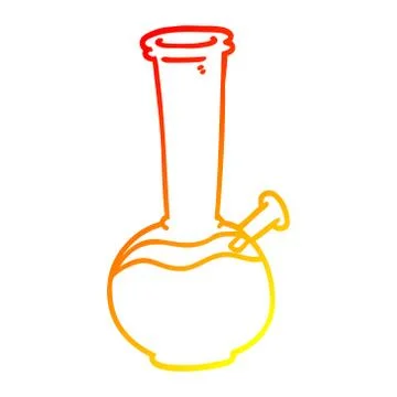 Warm gradient line drawing cartoon bong Illustrazione stock
