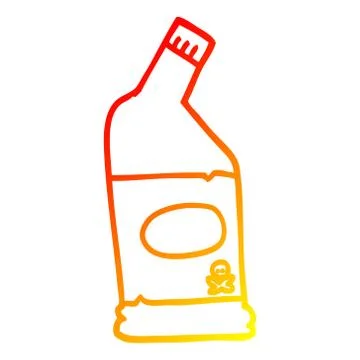 Warm gradient line drawing cartoon bleach cleaner Stock Illustration