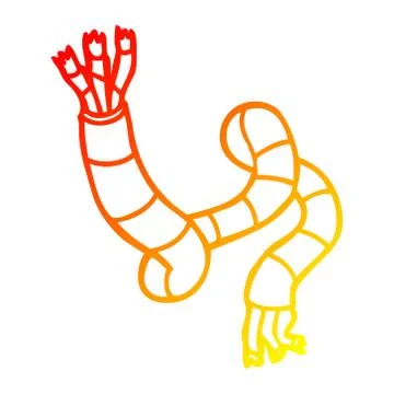Warm gradient line drawing cartoon tech cable Stock Illustration
